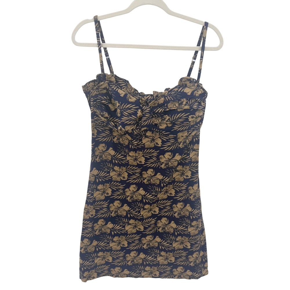 Tommy Bahama Navy Hibicus‎ Floral Tropical Mini Dress TSW55731C Large